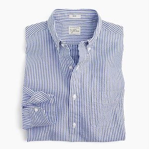 J. Crew NWT Men’s L/S Seersucker Button Down Shirt